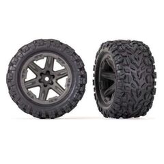 Tires & wheels, assembled, glued (2.8 ') (RXT gray wheels, Talon EXT tires, foam inserts) (4WD electric front/re
