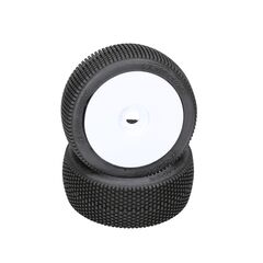 HB Gridlock Spec V3 Mounted Tire (Red Compound/White Wheel/1:8 Buggy)