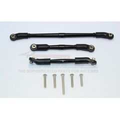 Aluminium Front Adjustable Steering Link and Suspension Link Set Black for Traxxas TRX-4