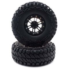 Aluminum 1.9 Beadlock Wheel Black with Tire 2pcs.