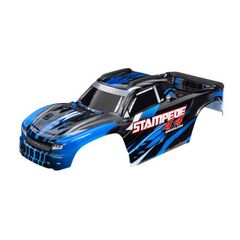 Body, Stampede 4X4 Brushless, green ( painted, decals applied) (assembled w ith front & rear body mounts and rear