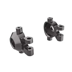 Steering blocks, 6061-T6 aluminum (da rk titanium-anodized) (left & right)/ 2.5x12mm BCS (with threadlock) (2)/
