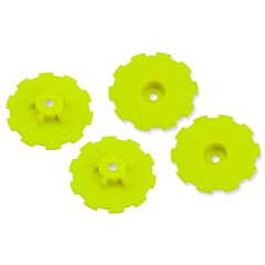 Hazard - SC10.2 / SC10 4x4 - wheel dish - 4pc. - (yellow) - fits 3344 wheel