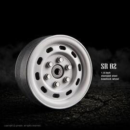 GM70176-Gmade 1.9 SR02 beadlock wheels (Gloss white) (2)&nbsp;