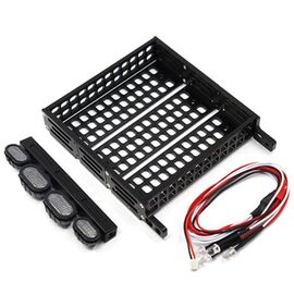 3-YA-0381-RC Rock Crawler Accessories Aluminum Luggage Tray with 4 White Light 1/10