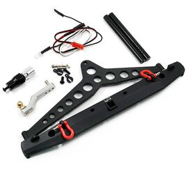 3-YA-0549-Aluminum Alloy Rear Bumper with LED Light Spare Tire Mount for SCX10 II, Traxxas TRX-4