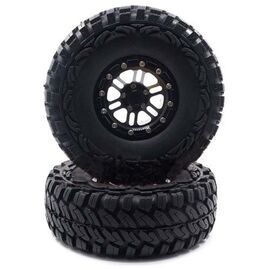 3-XS-59789BK-Aluminum 1.9 Beadlock Wheel Black with Tire 2pcs.