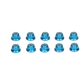 K203000116-Alu Nylon nut w.flange blue 3mm