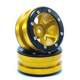 ABMT0030GOB-Beadlock Wheels PT-Slingshot Gold/Black 1.9 (2 pcs)