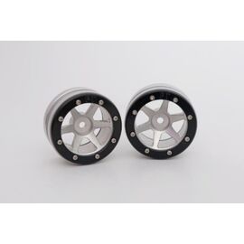 ABMT0030SR-Beadlock Wheels PT-Slingshot Silver/Red 1.9 (2 pcs)&#160;
