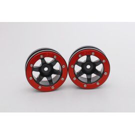 ABMT0070BR-Beadlock Wheels PT-Wave Black/Red 1.9 (2 pcs)&#160;