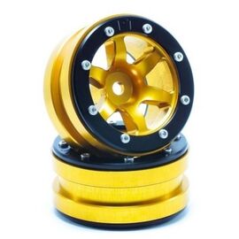 ABMT0070GOB-Beadlock Wheels PT-Wave Gold/Black 1.9 (2 pcs)