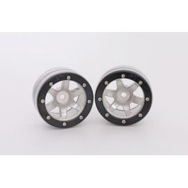 ABMT0070SB-Beadlock Wheels PT-Wave Silver/Black 1.9 (2 pcs)&#160;