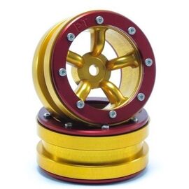 ABMT0010GOR-Beadlock Wheels PT-Safari Gold/Red 1.9 (2 pcs)