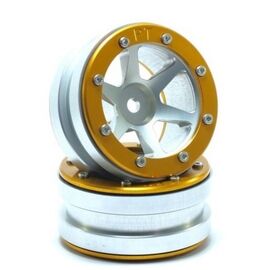 ABMT0030SGO-Beadlock Wheels PT-Slingshot Silver/Gold 1.9 (2 pcs)
