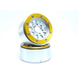 ABMT5030SGO-Beadlock Wheels GEAR Silver/Gold 1.9 (2) w/o Hub