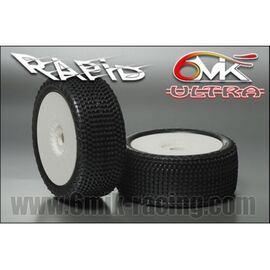 6M-RAPID-SILVER-Rapid Tyres in Silver compound glued on rims (Pair) - for Astroturf