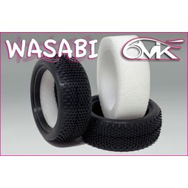 6M-TM111S-WASABI Front Tyres in Silver compound + foam inserts (pair)
