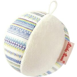 Geräuschball Jaquard blau/natur