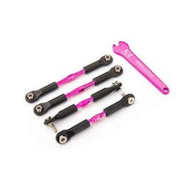LEM3741P-Turnbuckles, aluminum (pink-anodized) , camber links, front, 39mm (2), rear , 49mm (2) (assembled w/