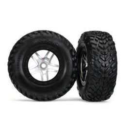 LEM5978-Tires &amp; wheels, assembled, glued (SCT&nbsp; Split-Spoke satin chrome, black beadlock wheels, dual profile