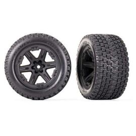 LEM6764-Tires &amp; wheels, assembled, glued (2.8 ') (RXT black wheels, Gravix tires, f oam inserts) (4WD electr