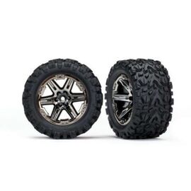 LEM6773X-Tires &amp; wheels, assembled, glued (2.8 ') (RXT black chrome wheels, Talon Extreme tires, foam inserts