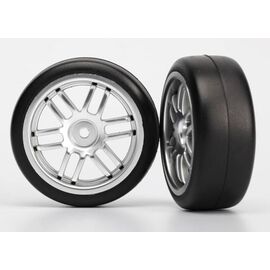 LEM7376A-Tires and wheels, assembled, glued (R ally wheels, satin, 1.9 Gymkhana slick tires) (2)