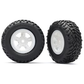 LEM7674X-Tires and wheels, assembled, glued (S CT white wheels, SCT off-road racing tires) (1 each, right &amp; l