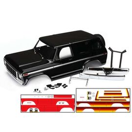LEM8010X-Body, Ford Bronco, complete (black) ( includes front and rear bumpers, push bar, rear body mount, gr