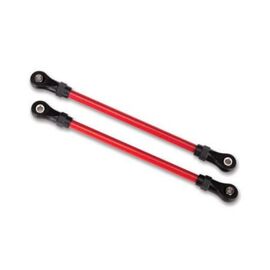 Suspension links, front lower, red (2 ) (5x104mm, powder coated steel) (ass embled with hollow balls) (for use wi