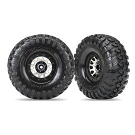 LEM8172-Tires and wheels, assembled (Method 1 05 black chrome beadlock wheels, Canyon Trail 2.2' tires, foam
