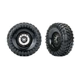 LEM8174-Tires and wheels, assembled (Method 1 05 black chrome beadlock wheels, Canyon Trail 1.9' tires, foam