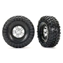 LEM8179X-Tires and wheels, assembled, glued (T RX-4 Sport, satin chrome, black beadl ock 1.9' wheels, Canyon