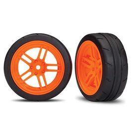 LEM8373A-Tires and wheels, assembled, glued (s plit-spoke orange wheels, 1.9' Response tires) (front) (2) (VX