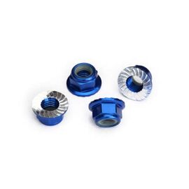 LEM8447X-Nuts, 5mm flanged nylon locking (alum inum, blue-anodized, serrated) (4)&nbsp; &nbsp; &nbsp; &nbsp; &nbsp; &nbsp; &nbsp; &nbsp; &nbsp; &nbsp; &nbsp; &nbsp; &nbsp; &nbsp;
