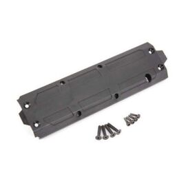 Skidplate, center/ 4x20 CCS (4)/ 3x10 CS (4) (fits Maxx with extended chas sis (352mm wheelbase))