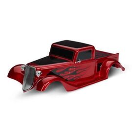 LEM9335R-Body, Factory Five '35 Hot Rod Truck, complete (red) (painted, decals appl ied) (includes front gril