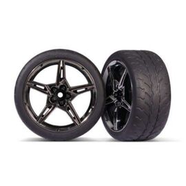 LEM9371-Tires and wheels, assembled, glued (s plit-spoke black chrome wheels,&#182;&#255;1.9' Response tires) (extra w