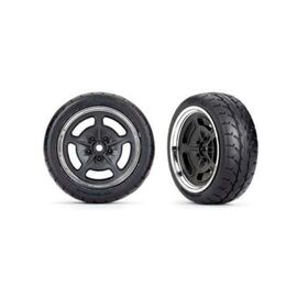 LEM9372-Tires and wheels, assembled, glued (b lack with chrome wheels, 2.1' Respons e tires) (front) (2)