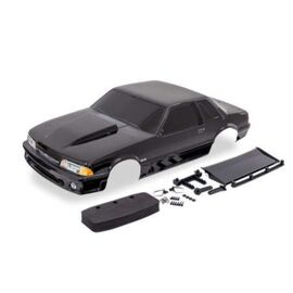 LEM9421A-Body, Ford Mustang, Fox Body, black ( painted, decals applied) (includes si de mirrors, wing, wing r
