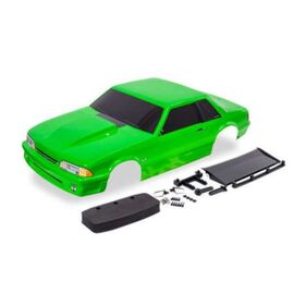 LEM9421G-Body, Ford Mustang, Fox Body, green ( painted, decals applied) (includes si de mirrors, wing, wing r