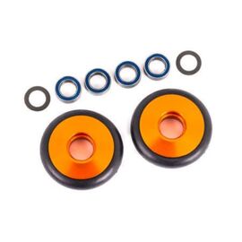 LEM9461A-Wheels, wheelie bar, 6061-T6 aluminum (orange-anodized) (2)/ 5x8x2.5mm bal l bearings (4)/ o-rings (