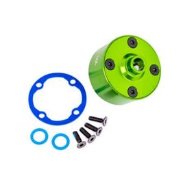 LEM9581G-Carrier, differential (aluminum, gree n-anodized)/ differential bushing/ ri ng gear gasket/ 3x10mm C