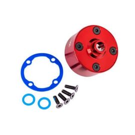 LEM9581R-Carrier, differential (aluminum, red- anodized)/ differential bushing/ ring gear gasket/ 3x10mm CCS