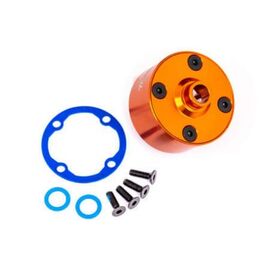 LEM9581T-Carrier, differential (aluminum, oran ge-anodized)/ differential bushing/ r ing gear gasket/ 3x10mm