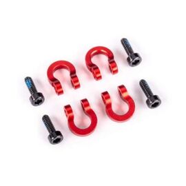 LEM9734R-Bumper D-rings, front or rear, 6061- T6 aluminum (red-anodized) (4)/ 1.6x5 mm CS (with threadlock) (