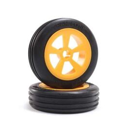 LEMLOS41019-Rib Front Tire, Mounted, Orange (2): Mini JRX2