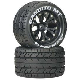 LEMDTXC3502-Bandito MT 2.8 2WD Mounted Rear 1/10 Monster Truck C2 Tires Black 12mm (2)