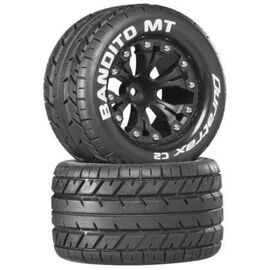 LEMDTXC3504-Bandito MT 2.8 Mounted F/R 1/10 Monster Truck C2 Tires Black 12mm (2) 1/2 Offset